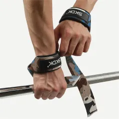 SKDK 1 Pair Weightlifting Straps Sports Padded Hand Grip Support Silicone Anti-slip Wristbands for Men Women Gym Fitness Lifting Strength Training