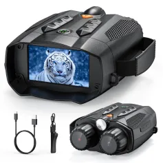 IPRee 4K Nwit Vizyon Binoculars HD 10X Zoom 3.0 " Gwo ekran 800M lannwit Range Gogle Telescope ak Compass 5000mAH Flashlight pou Kan