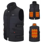 TENGOO HZV-04 4 Areas Heated Vest Men Women Adjustable Size USB Electric Self Heating Vest Warming Waistcoat Heated Jacket Washable Thermal Winter Clothes