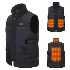 TENGOO HZV-04 4 Areas Heated Vest Men Women Adjustable Size USB Electric Self Heating Vest Warming Waistcoat Heated Jacket Washable Thermal Winter Clothes