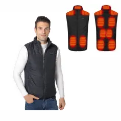 TENGOO HV-11S Unisex 11 Heating Area Vest 3-Gears Heated Jackets USB Electric Thermal Clothing Winter Warm Vest Outdoor Heat Coat Clothing for Winter Skiing Camping