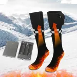 TENGOO Electric Heated Socks For Men Women Heat Cotton Socks Power Winter Warm Long Socks Foot Warmers For Cold Weather Camping Skiing Hiking Cycling