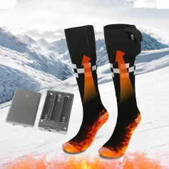 TENGOO Electric Heated Socks For Men Women Heat Cotton Socks Power Winter Warm Long Socks Foot Warmers For Cold Weather Camping Skiing Hiking Cycling