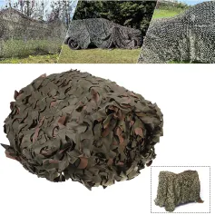 Rede de camuflagem de vários tamanhos, de secagem rápida, à prova d'água, reversível, verde/marrom, para caça/tiro