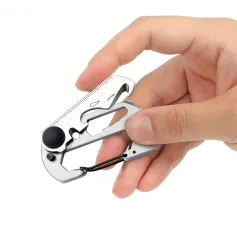 IPRee 9in1 13in1 Mini Multifunction Wrench & Bottle Opener Compact Card Tool Stainless Steel Climbing Carabiner EDC Keychain Gear Rope Cutter Camping Hiking Outdoor Tools