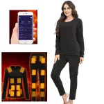 TENGOO HDA-20 Heating Underwear Pant Set Whole Body Heating Temperature APP Control Thermal Long Sleeves Trousers Men Women Heated Suit USB Electric Thermal Underwear for Winter