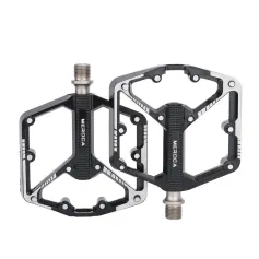 MEROCA DU 3 Bearing Bicycle Pedal Aluminum Alloy Anti-slip Widened Lightweight Labor-saving Bike Pedal for MTB Road Cycling