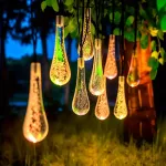 IPRee 7 Meter/50 LED Solar Droplet Lights String Outdoor Waterproof Garden Lawn Paths Fencing Wedding Party Holiday Decora Solar Powered Light