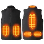 TENGOO HV-06S 6 Areas Heated Vest Winter USB Electric 3 Gear Adjustable Temperature Heated Vest Windproof Washable Thermal Waistcoat for Cycling Fishing Hiking Vest