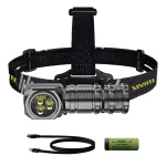 Bikight Type-C USB Rechargeable Headlamp 18650 White Red LED Headlight Fishing Torch 7 Gears Multifunctional Aluminum Alloy Flashlight for Outdoor Camping Hiking Working Running