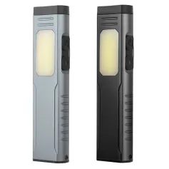 Multifunksjonell USB oppladbart arbeidslys med penneklips og summer sterk magnetisk cob aluminium lommelykt camping teltlampe