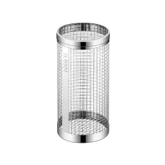 IPRee Round BBQ Basket Stainless Steel Rolling Grilling Basket Wire Mesh Cylinder Grill Basket Portable Outdoor Camping Barbecue Rack