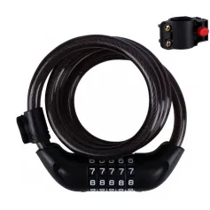 XANES Bike Lock Steel Password Lock Five-digit Code Anti-theft 120CM Portable Safety Cable Lock for MTB Bike Electric Bike Scooter Motorcycle