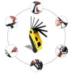 WEST BIKING 16 In 1 Bicycle Repair Tools Portable Folding Hexagon Socket Tool Multi-function Wrench Tire Lever Bottle Opener Combination Set