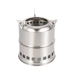 IPRee Outdoor Firewood Stove Portable Folding Wood Stove Stainless Steel Wood-burning Stove Camping Picnic BBQ Windproof Furnace
