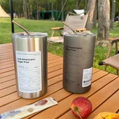 600ml Stainless Steel Coffee Cup Thermoses Double Wall Vacuum Flask Insulated Cup Portable Ice American Coffee Mug Water Bottle