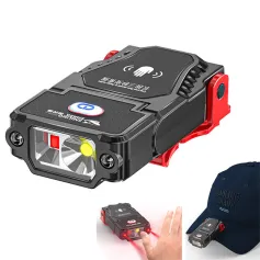 Smiling Shark Rechargeable Waterproof LED Cap Light Ultra Bright Hands Clip Lamp for Outdoor Activities Fishing Camping and Work Free LED Torch