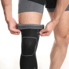 AOLIKES Long Leg Compression Sport Protective Sleeves Full Leg Sleeve Elestic Brace Knee Support Protect Basketball Football Knee Pain Relief