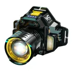 Rechargeable Geste Sensor Zoomable LED Headlamp Outdoor Hand-free Strong Headlight 5 Modes Multiduty LED Head Flashlight for Camping Fishing Lantern Light