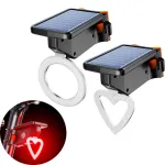 Bikight Solar Bike Taillight Light Sensor 3 Light Modes Waterproof Round Heart Shape Bicycle Rear Light for Night Cycling