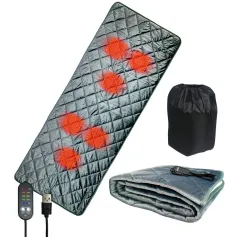 6 zonų USB maitinamas elektrinis šildymo lovos kilimėlis ir miegmaišis Šildytuvo apsauga nuo perkaitimo, 2H / 4H / 6H / 8H / 10H laikmatis, nešiojamas su nuotolinio valdymo pultu, USB maitinamas stovyklavimui, kelionėms, namams