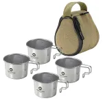 CAMPINGMOON Sierra Cups Set 160ml/210ml Stainless Steel Sierra Cup Picnic Tableware Portable Hiking Camping Cup Picnic Cookware