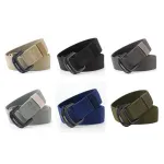 ENNIU Military Equipment Belt Men Elastic Nylon Tactical Belts For Jeans Pants Solid Strap Canvas Double Ring Metal Buckle Waist Belt
