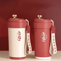 IPRee 450ml Ceramic Coffee Mug Temperature Display Thermos Cup 316 Stainless Steel Water Cup Portable Heat Preservation