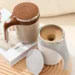Magnetic Automatic Self Stirring Cup Stainless Steel Temperature Difference Coffee Mixing Cup Smart Blender Thermal Cup