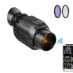 IPRee D15 1080P Monokulè enfrawouj Vizyon Jou lannwit lan itilize Foto Videyo 28X dijital pou lachas, Camping Itilize