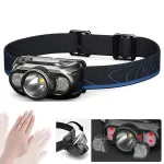 LEM Outdoor 800LM Wave Sensor Headlamp Dual Light Source Ultra-Bright Headlamp Long-Lasting Rechargeable Helmet Lamp for Outdoor Night Fishing Riding