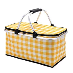 IPRee Folding Basket Picnic Basket Outdoor Handheld Basket Insulation Box Household Supermarket Shopping Storage Basket
