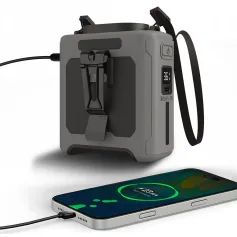 IPRee Ventilador de cintura portátil 10000mAh USB Ventilador recarregável Clipe de cintura ao ar livre Ventilador de acampamento Mini ventilador de pescoço pendurado com luz LED e banco de potência para esportes, trabalho ao ar livre