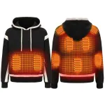 TENGOO HS-09 Smart Heated Sweatshirt 9 Heating Areas Quick Heating USB Rechargeable Windproof Washable Safety Fashion Oversize Hoodie Jacket for Winter Outdoors Keep Warm