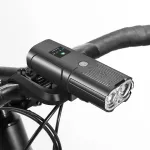 NEWBOLER Smart Bike Headlight 6000 Lumens Big Floodlight 10000mAh Battery Power Bank Waterproof Auto-light adjustment Front Light for MTB Road Cycling