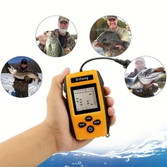 TL88E Portable Fish Finder Real-time Sonar Sensor LCD Display Water Depth Fish Location 200kHz Ultrasonic Underwater Fish Dectoter