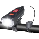 Multifunctional Headlight 1200mAh Large Battery Anti-theft Waterproof 3 Light Modes Front Light with 120dB Horn for Night Cycling