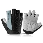 ROCKBROS Half Finger Bicycle Gloves PU Leather Breathable Non-slip Fashion Gloves for MTB Bike Cycling Fun