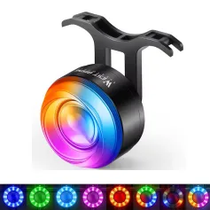 WEST BIKING Smart Brake Sensing Bike Taillight 400mAh Battery 8 Lighting Modes Waterproof Type-C Rechargeable Vibration Sensor Memory Function Colorful Bicycle Rear Light