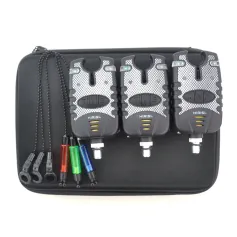 ZANLURE Fishing Alarm Kit 3PCS Water Resistant Blue LED Swinger Bite Alarm Set for Fishing
