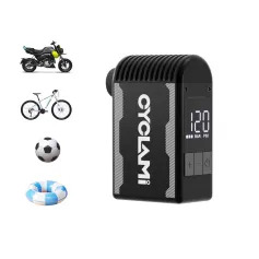 CYCLAMI A2S Mini Smart Electric Bike Pump 120 PSI Digital Display Auto-Stop 500mAh Battery Type-C Fast Charging Lightweight Portable for Presta Schrader Valves MTB Road Cycling