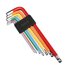 RIDERACE 7Pcs S2 Alloy Steel Portable Mini Bicycle Inner Hexagon Wrench Set 1.5/2/2.5/3/4/5/6mm Spanner Flat Ball Opening Colorful MTB Road Bike Repair Tool Kit