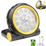 10W 1000LM LED Rechargeable Work Light with Magnetic Base Waterproof Portable Flood Light for Camping Hiking Car Repairing and Warning with Type C 5200mAH Power Bank Emergency Flashlight