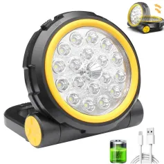 10W 1000LM LED Rechargeable Work Light with Magnetic Base Waterproof Portable Flood Light for Camping Hiking Car Repairing and Warning with Type C 5200mAH Power Bank Emergency Flashlight