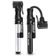 WEST BIKING 100PSI Mini Pompa per Bicicletta, Pompa Manuale Portatile, Tubo Flessibile per MTB, Montagna, Strada, Universale, Valvola Schrader Presta, Gonfiatore per Pneumatici Impermeabile per Ciclismo su Pallone