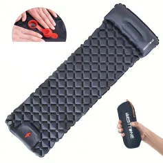 IPRee® Lightweight Inflatable Sleeping Pad Mattress with Pillow for Comfortable Hiking Camping Compact Sleep Air Mattress