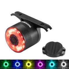 ROCKBROS Q1 MAX RGB Bicycle Taillight Vibration Sensor Smart Brake Sensing USB Charging Light Sensing Bike Rear Lights for Mountain Road Night Riding