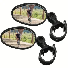 2 specchietti per bici, regolabili a 360 gradi, girevoli, con ampio angolo di visione, per bici da strada e mountain bike.