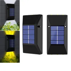 2PCS Outdoor Solar Light LED Waterproof Decoration Wall Lamp for Fence Porch Country Balcony House Garden Street Lighting