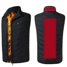 TENGOO HV-02 Gilet riscaldante unisex a 2 posti, a 3 marce, con USB, abbigliamento termico elettrico, gilet caldo invernale, abbigliamento termico per esterni